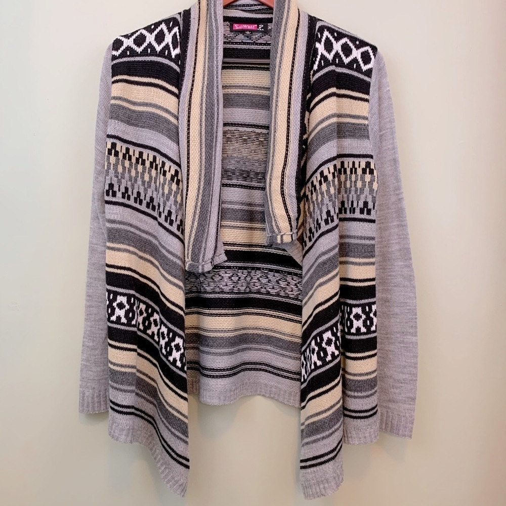 Say What? Open Drapey Stripe Cardigan